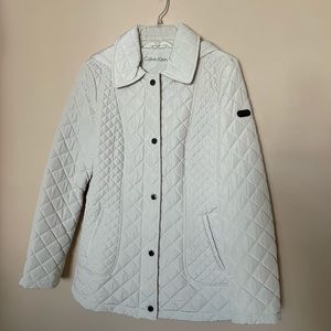 Calvin Klein Ivory Raincoat-like Jacket